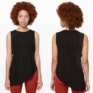 Lululemon Strength In Stance Light Pink Beige Mesh Asymmetrical Tank Top 10